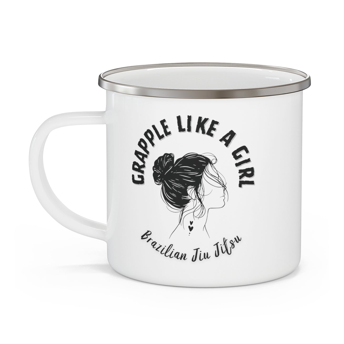 Ladies BJJ Grapple Like a Girl Jiu Jitsu Enamel Mug