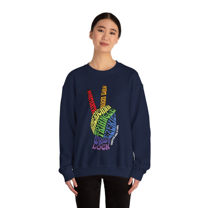 BJJ Submission Peace Sign Jiu Jitsu Crewneck Sweater