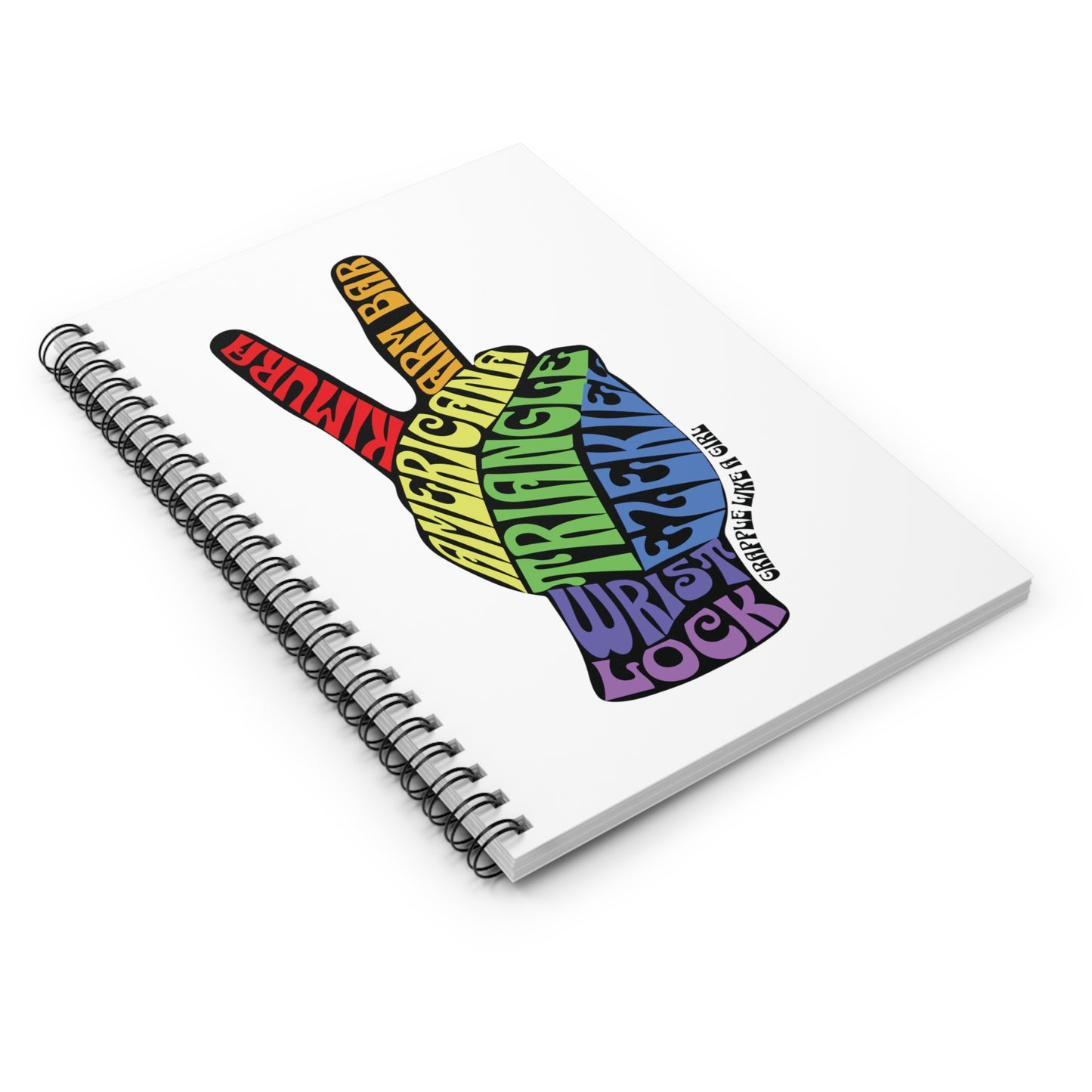 Jiu Jitsu Peace Sign Submission Women's BJJ Blank Journal, Spiralbound Notebook