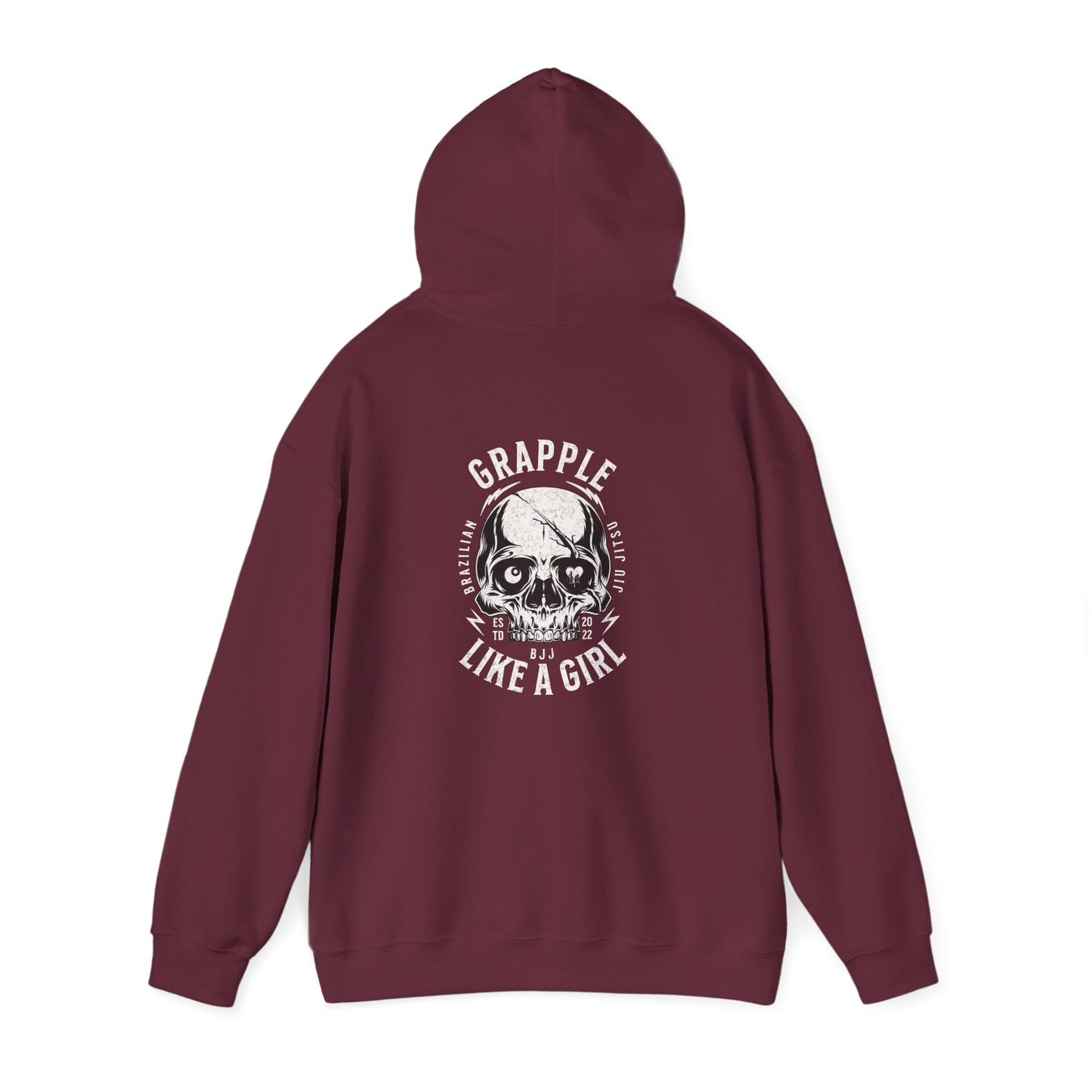 Grapple like a Girl BJJ Hoodie - Violent Little Thing/Skull Logo, cursive font