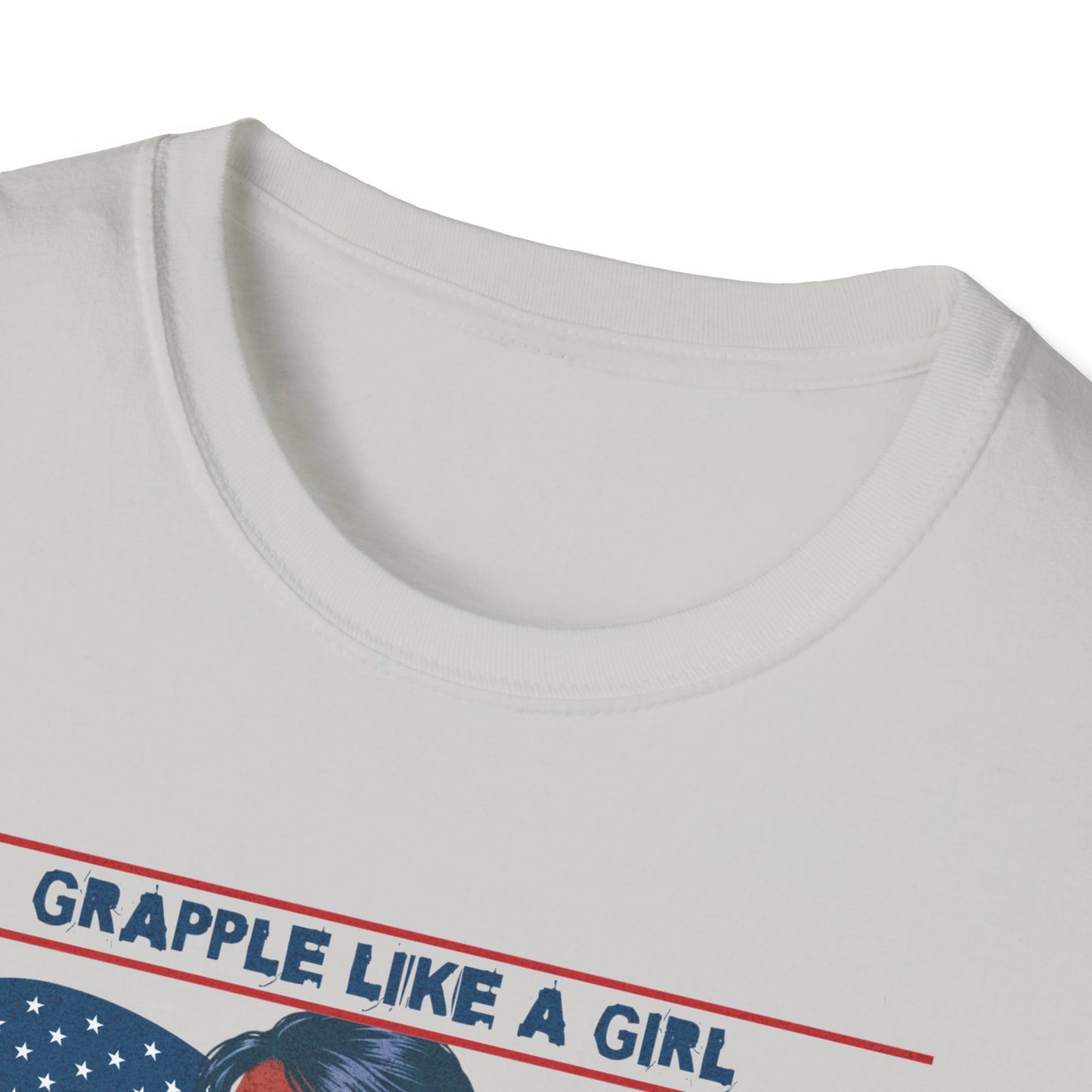 Women's Jiu Jitsu Grapple like a Girl BJJ Americana Queen Patriotic Unisex Softstyle T-Shirt