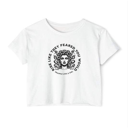 Grapple like a Girl Crop Top - Rise like they feared you would / Medusa