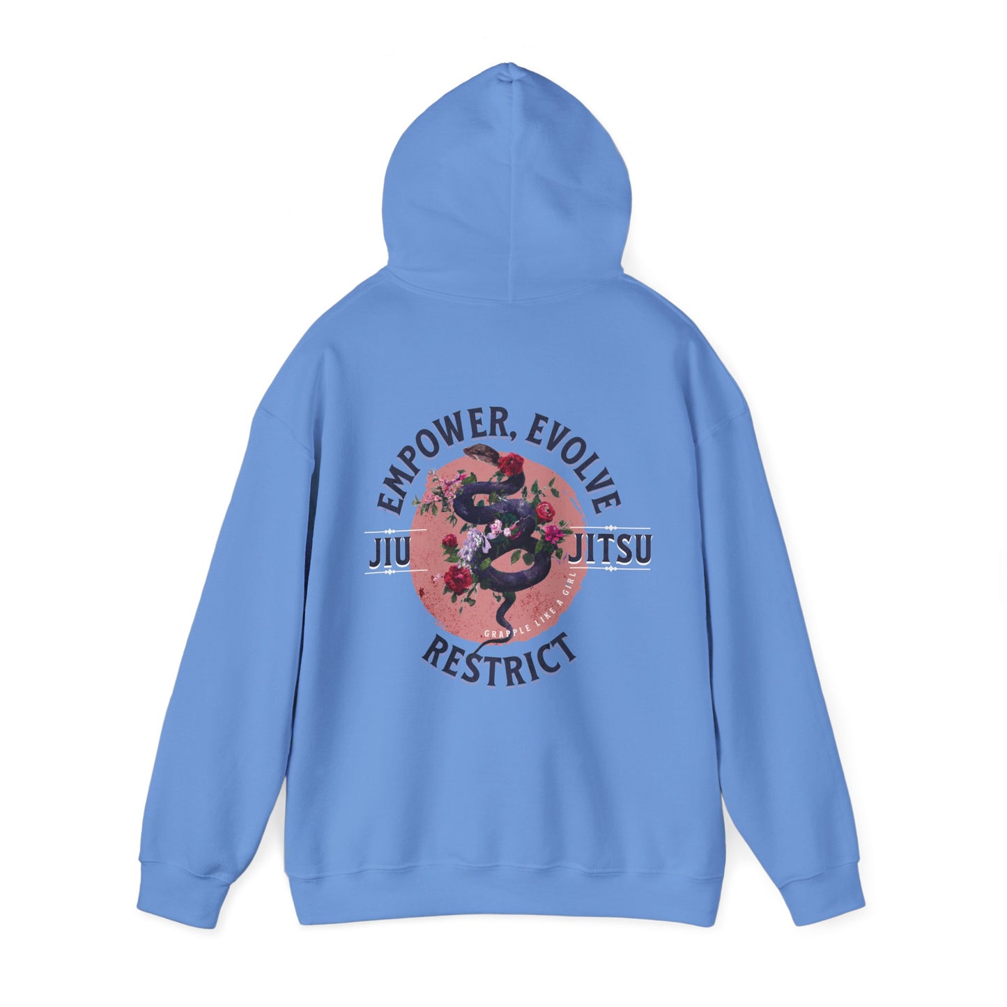 Women's Jiu Jitsu Hoodie - Empower, Evolve, Restrict Snake Design BJJ Apparel