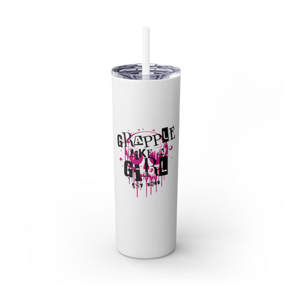 Grapple Like a Girl BJJ Skinny Matte Tumbler, 20oz