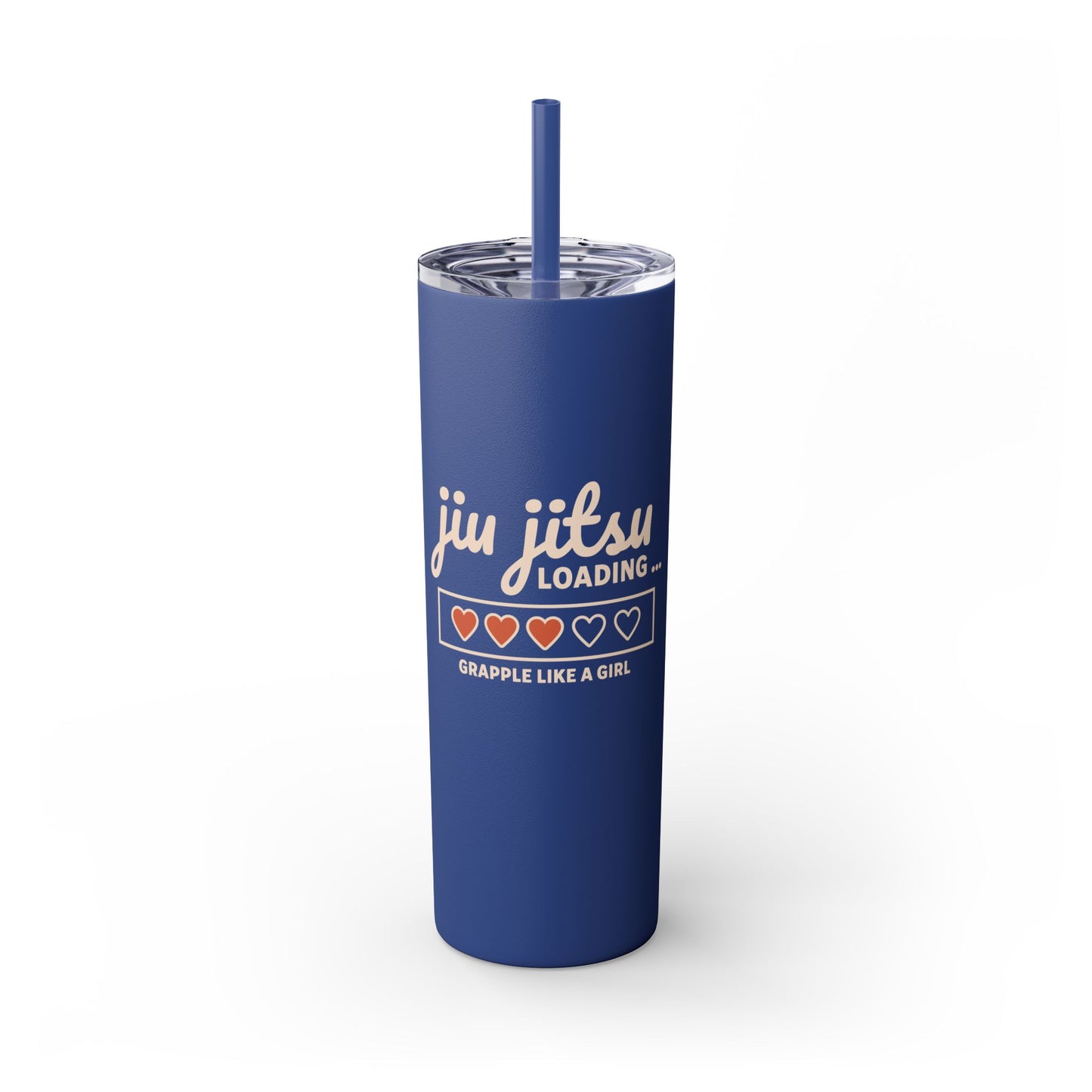 Skinny Tumbler with Straw, 20oz - Jiu Jitsu Loading