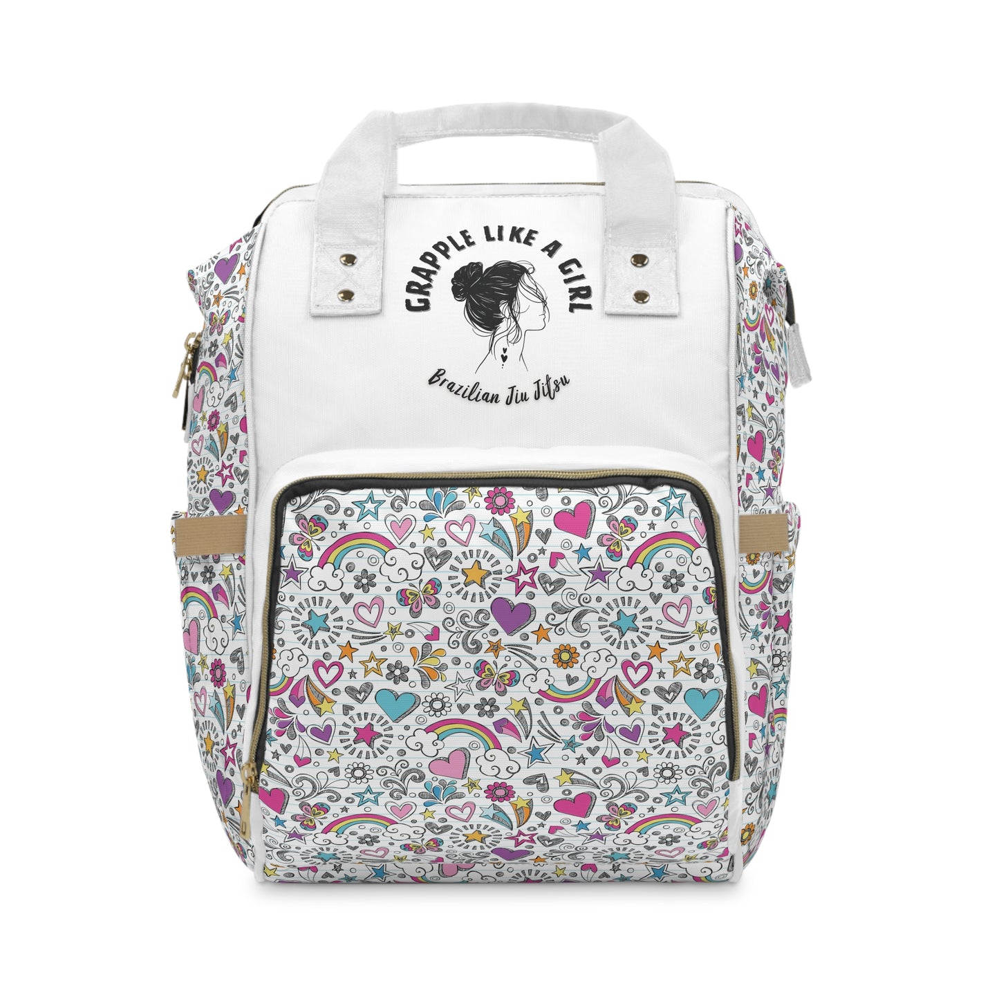 Women's Grapple like a Girl Jiu Jitsu Gear Backpack - Doodle Design