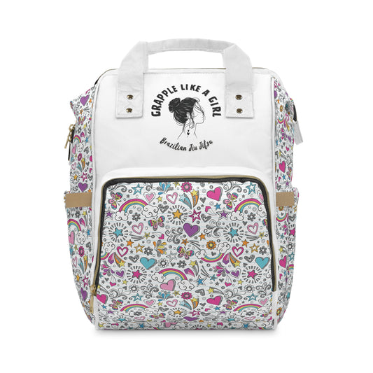 Women's Grapple like a Girl Jiu Jitsu Gear Backpack - Doodle Design