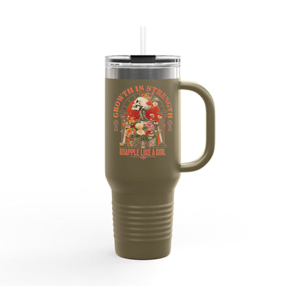 Grapple like a Girl Insulated Travel Mug - 40oz - Growth is Strength
