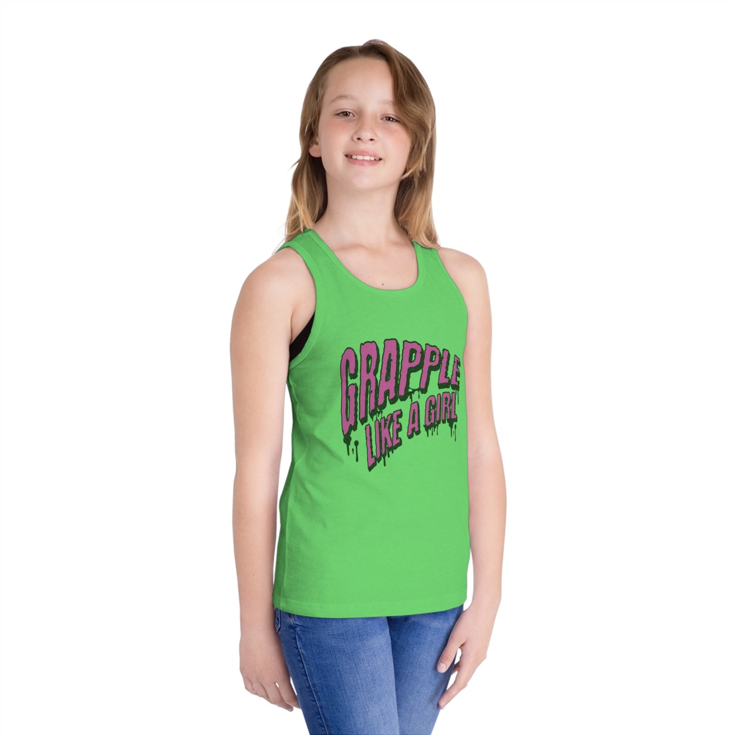 Grapple like a Girl Slime Youth Jersey Tank Top