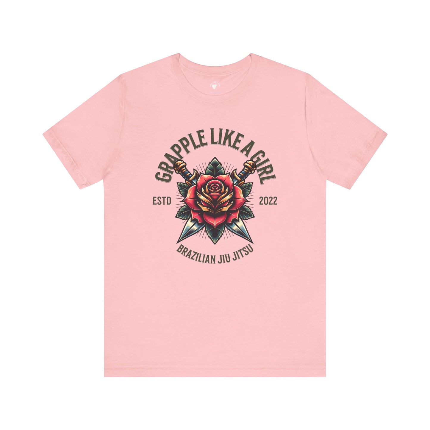 Women's Grapple like a Girl Rose Jiu Jitsu T-shirt