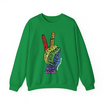 BJJ Submission Peace Sign Jiu Jitsu Crewneck Sweater
