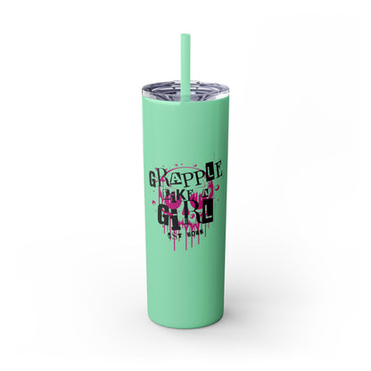 Grapple Like a Girl BJJ Skinny Matte Tumbler, 20oz