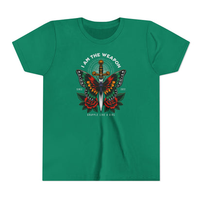 Grapple like a Girl Youth Short Sleeve Tee - I am the weapon