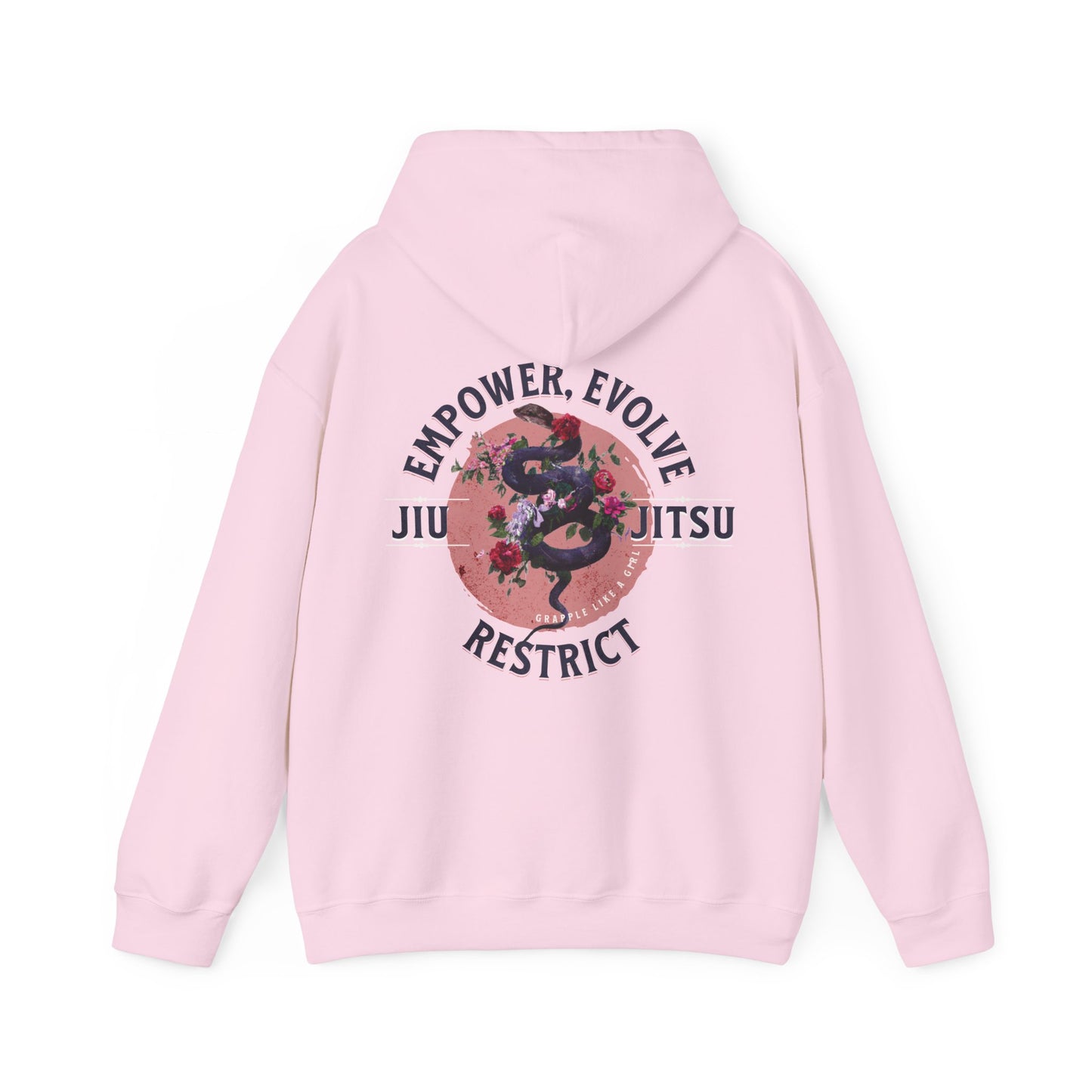 Women's Jiu Jitsu Hoodie - Empower, Evolve, Restrict Snake Design BJJ Apparel