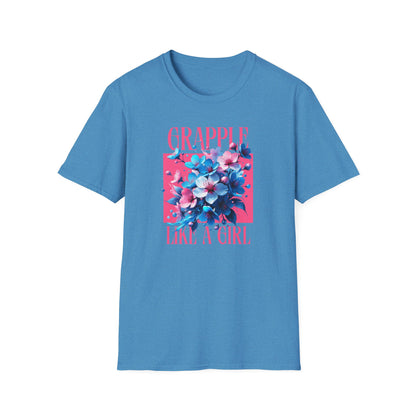 Women's Jiu Jitsu Grapple like a Girl BJJ Unisex Softstyle T-Shirt - Blossoms