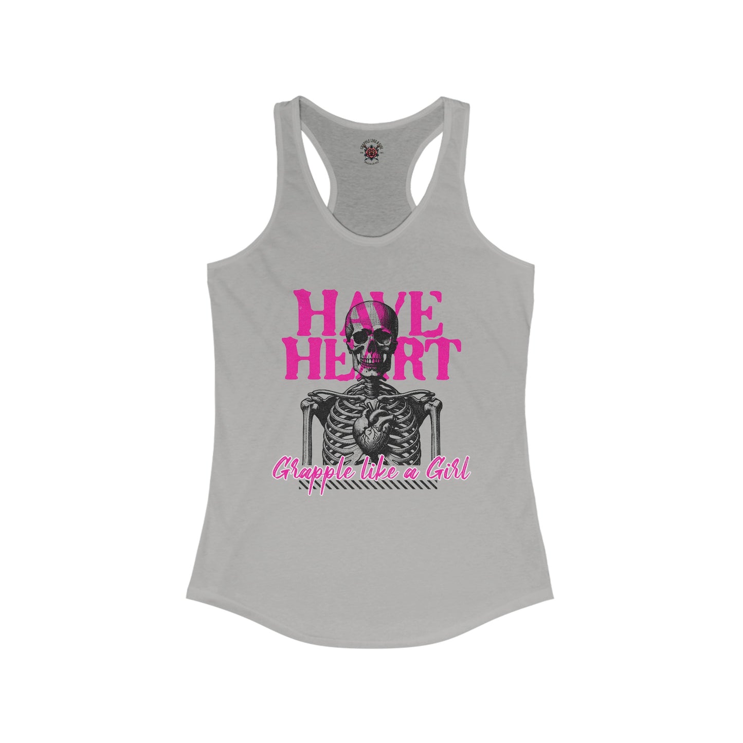 Have Heart Skull Women's Grapple like a Girl Jiu Jitsu Racerback Tank