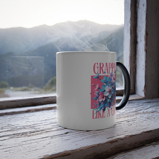 Grapple like a Girl Color Morphing Mug, 11oz - Cherry Blossoms