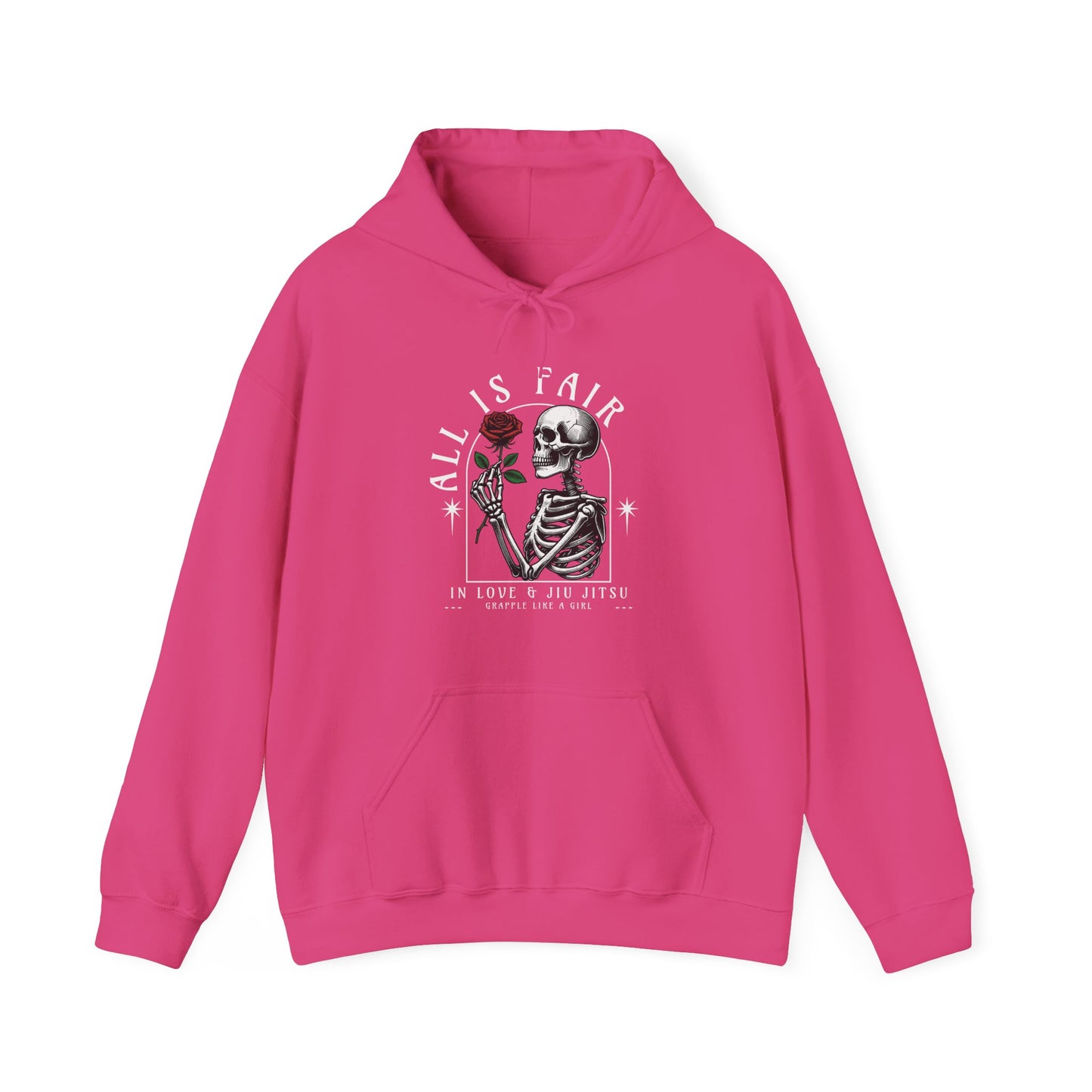 Women's BJJ Hoodie - Grapple Like a Girl, All is fair in love & jiujitsu