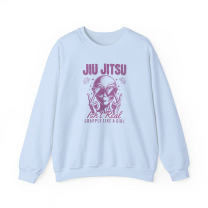 Grapple like a Girl BJJ Women's Crewneck Sweater - Jiu Jitsu isn't Real Alien