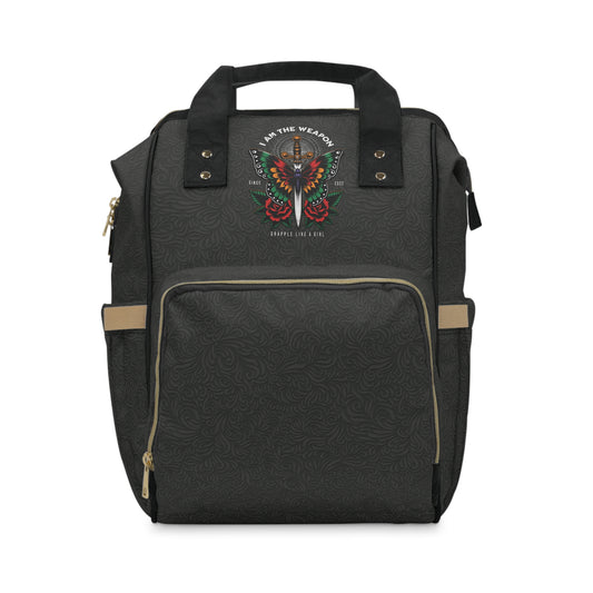 Women's Grapple like a Girl Jiu Jitsu Gear Backpack - I am the weapon.