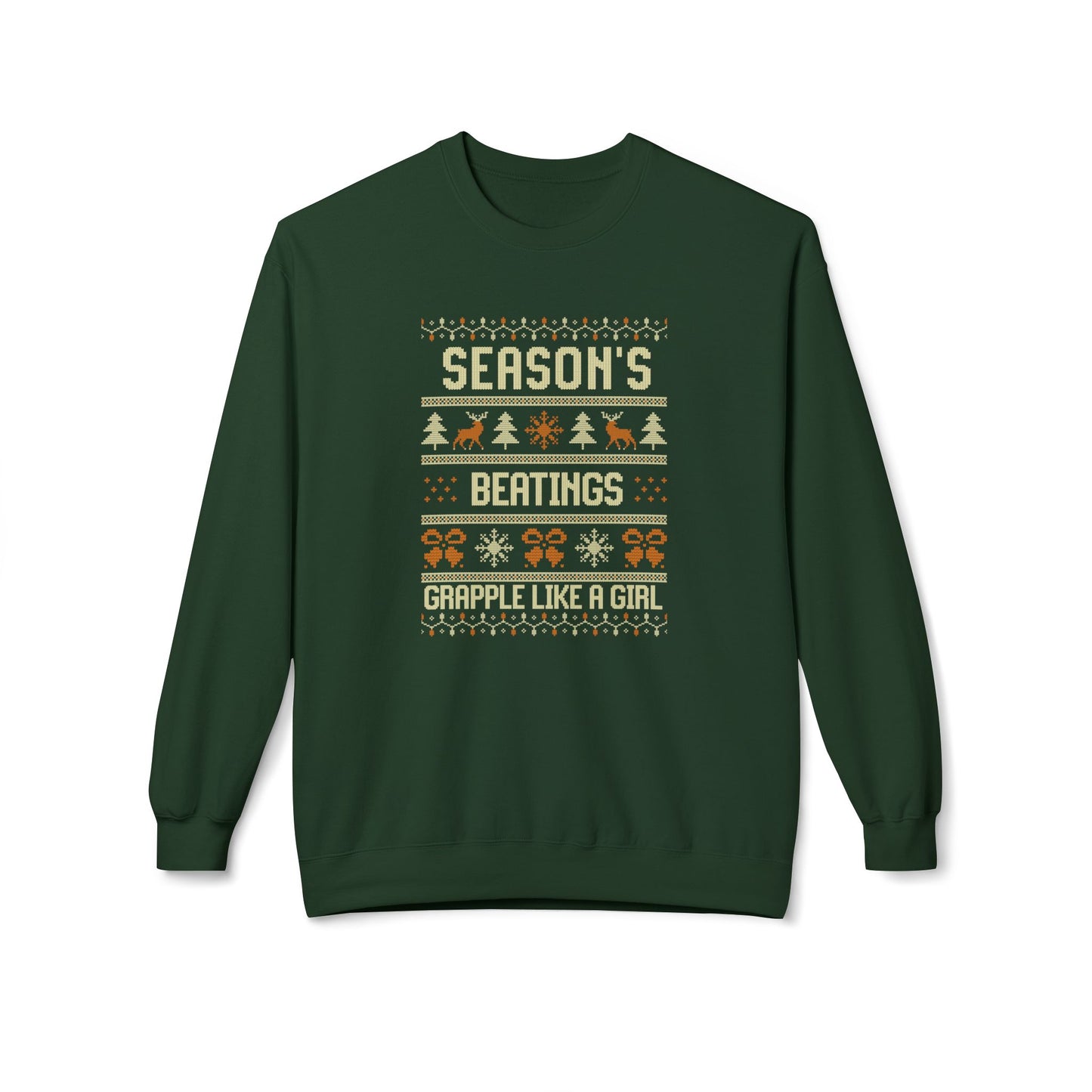 Grapple like a Girl Jiu Jitsu Crewneck Sweater - Season’s Beatings *Limited Edition Holiday Drop*