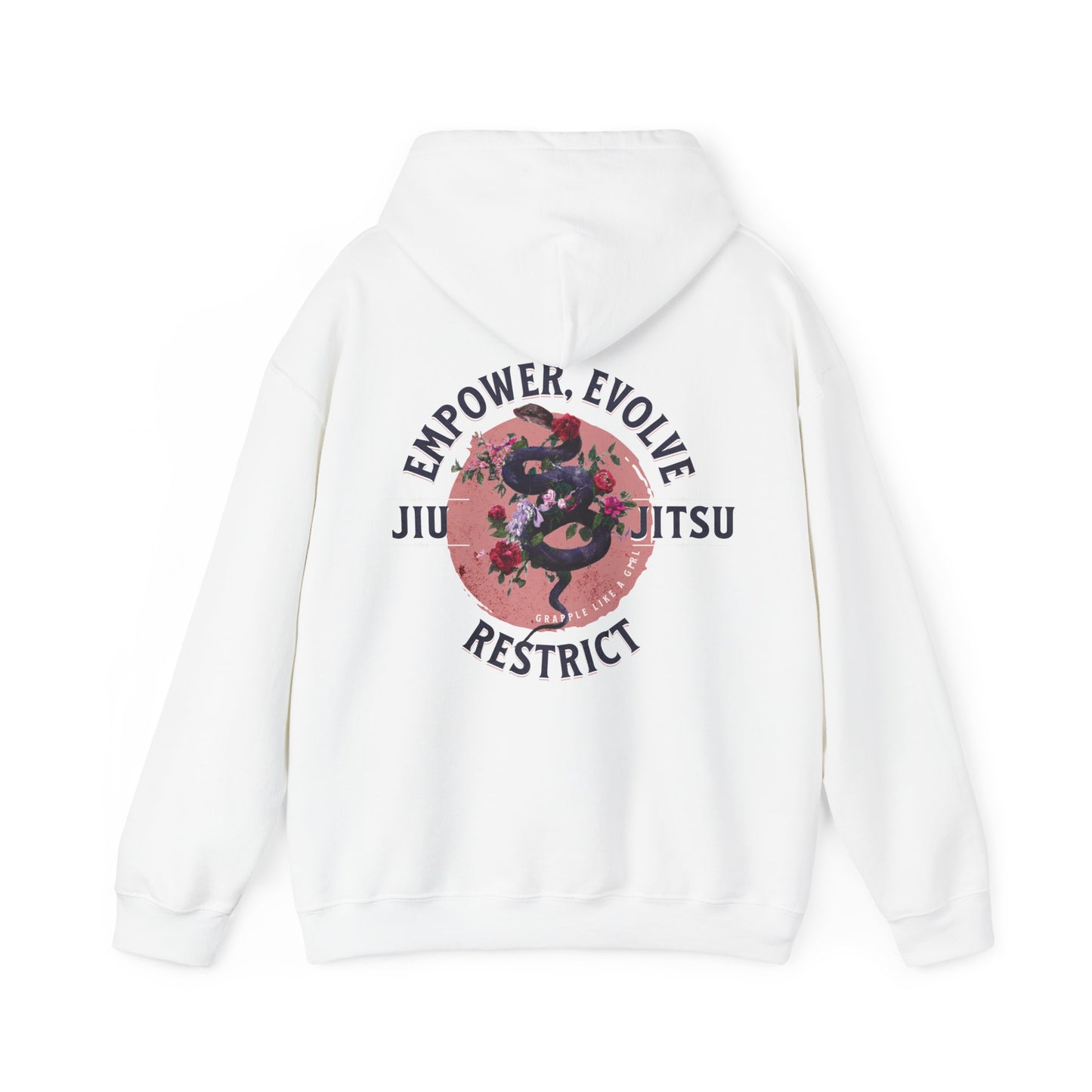 Women's Jiu Jitsu Hoodie - Empower, Evolve, Restrict Snake Design BJJ Apparel