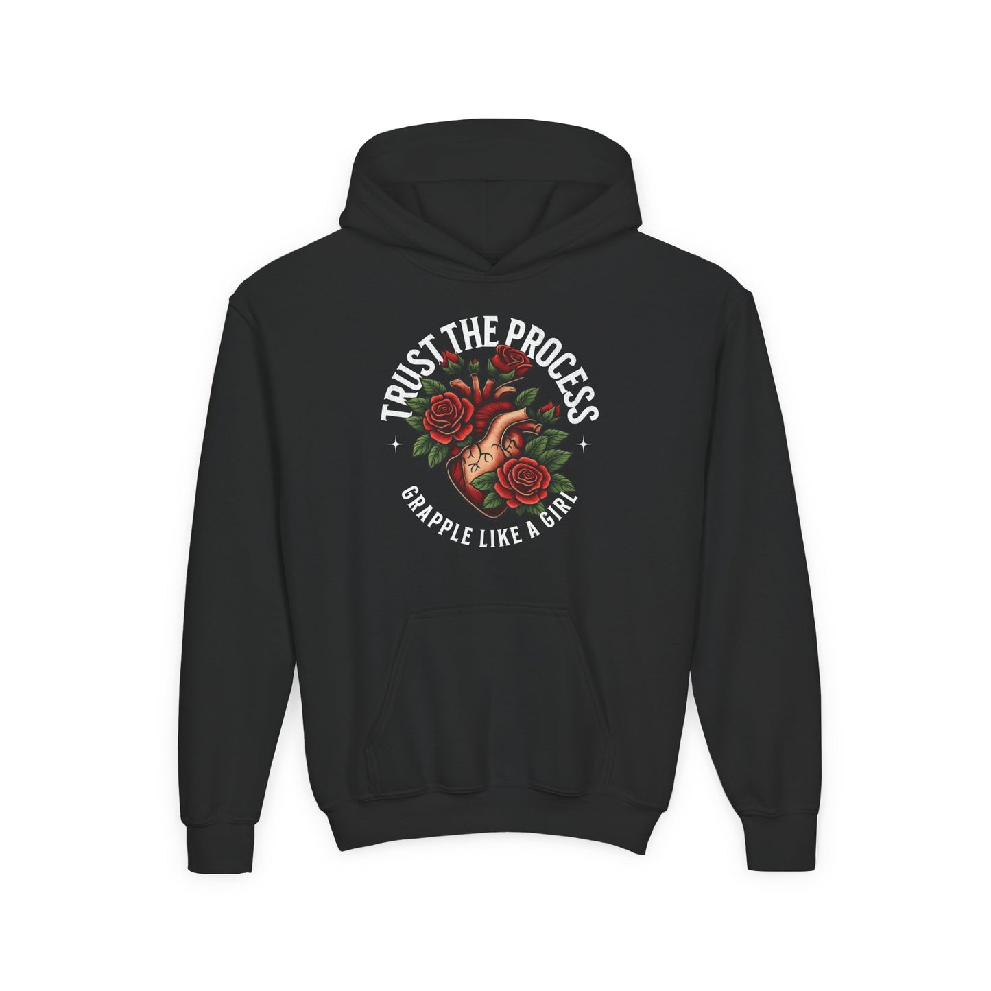 Youth Grapple like a Girl BJJ Hoodie - Trust the Process