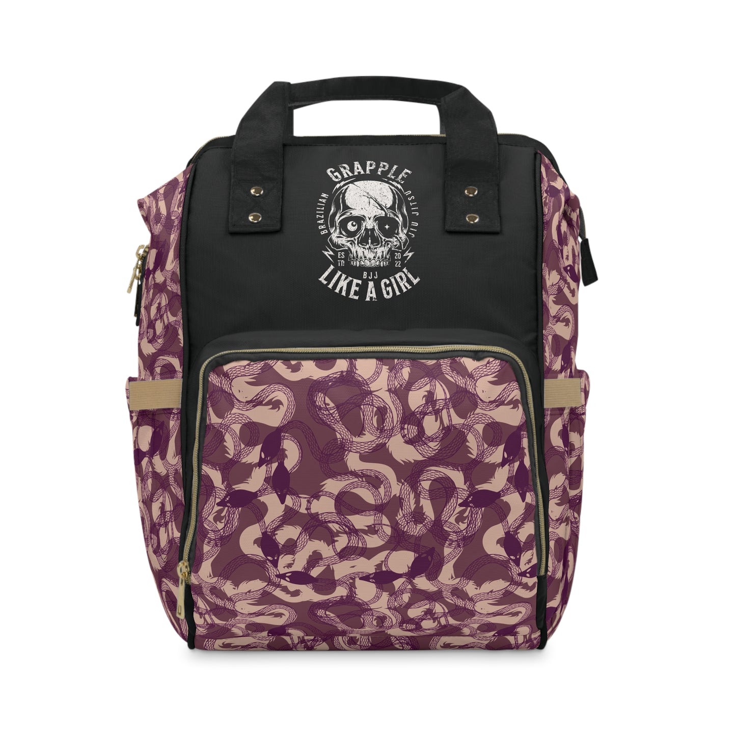 Women's Grapple like a Girl Jiu Jitsu Gear Backpack - Red Snake Pattern