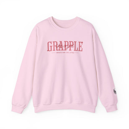 Women's Crewneck Sweater - Simple Pink, Grapple like a Girl