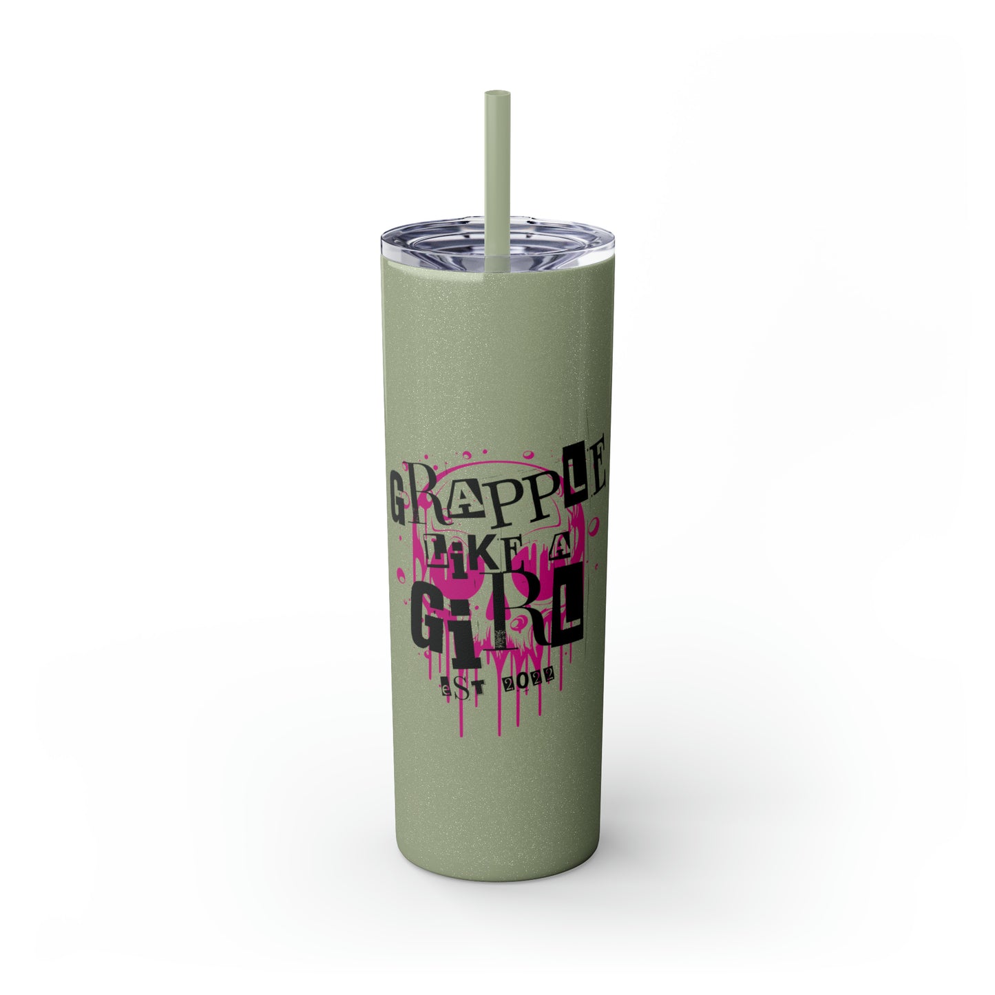 Grapple Like a Girl BJJ Skinny Matte Tumbler, 20oz