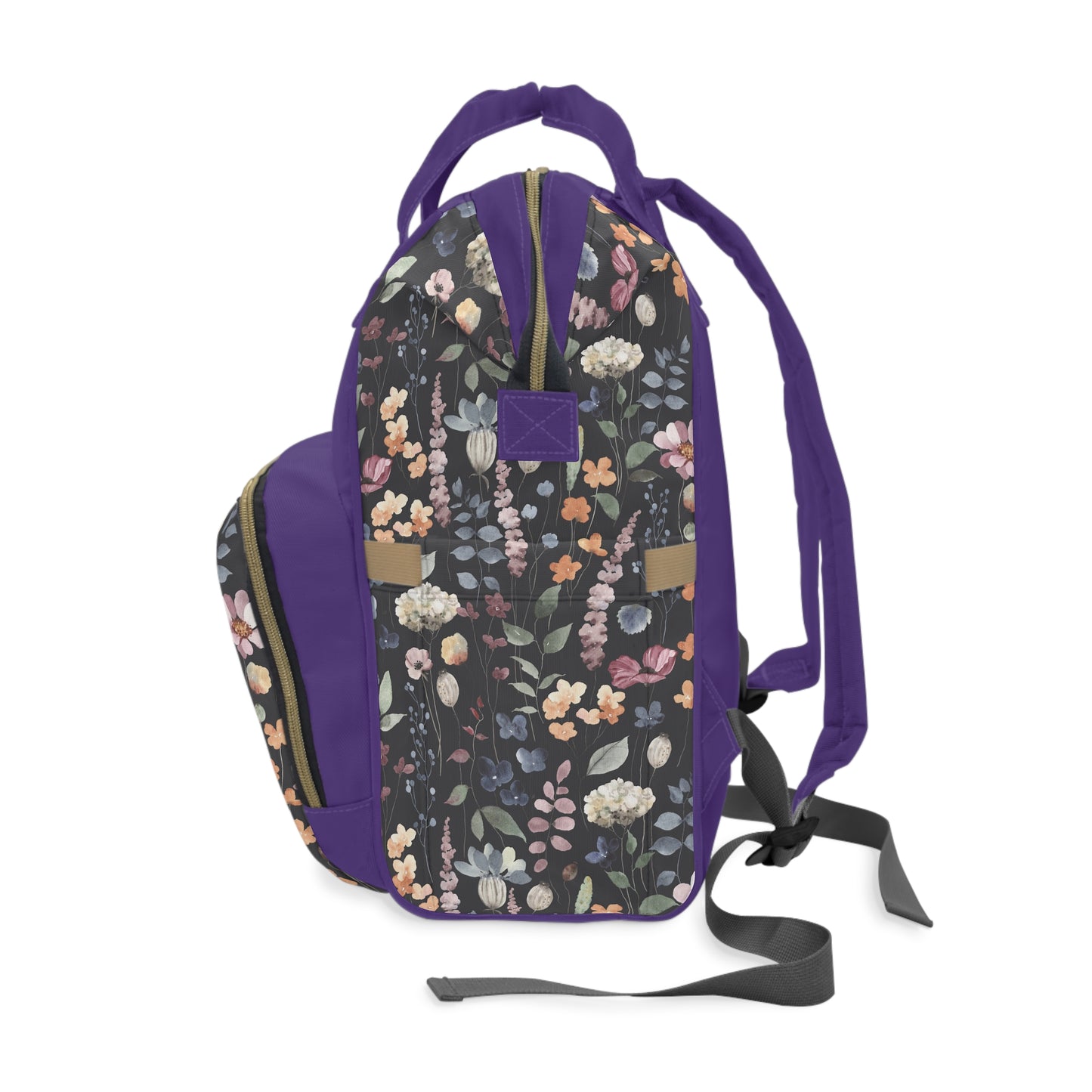 Women's Roll like a Girl Jiu Jitsu Gear Backpack - Purple Black Floral Design