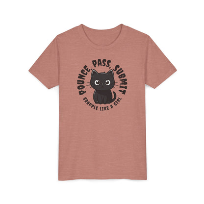 Grapple like a Girl Youth Short Sleeve Tee - Pounce, Pass, Submit *Limited Edition*