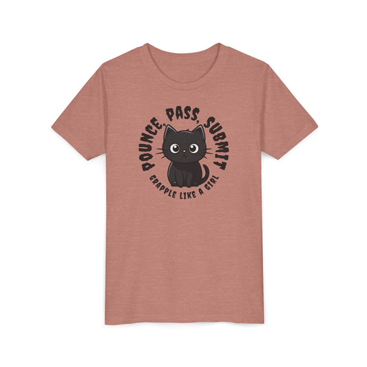 Grapple like a Girl Youth Short Sleeve Tee - Pounce, Pass, Submit *Limited Edition*