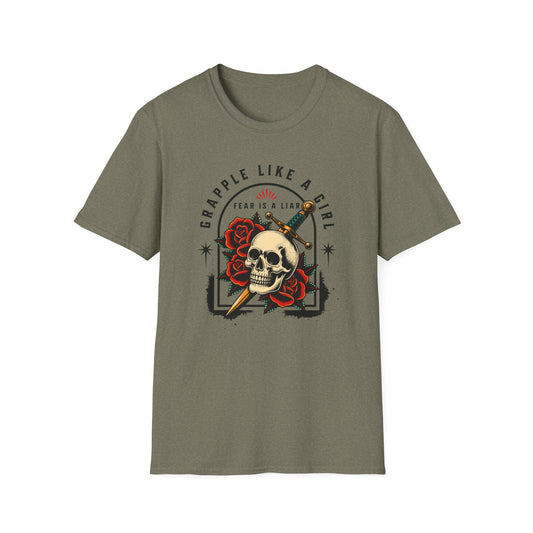Grapple like a Girl Jiu Jitsu Women's T-Shirt - Fear is a Liar