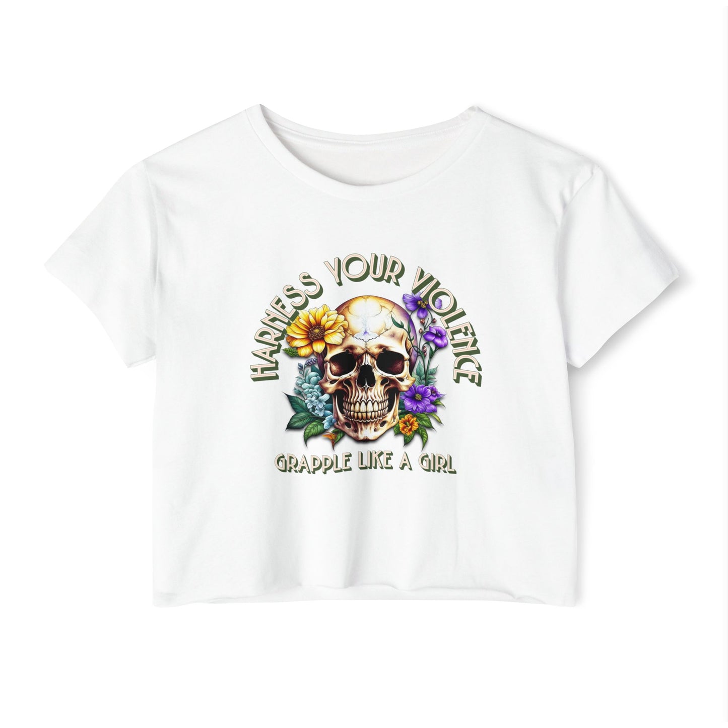 Grapple like a girl Women's BJJ Harness Your Violence Crop Top