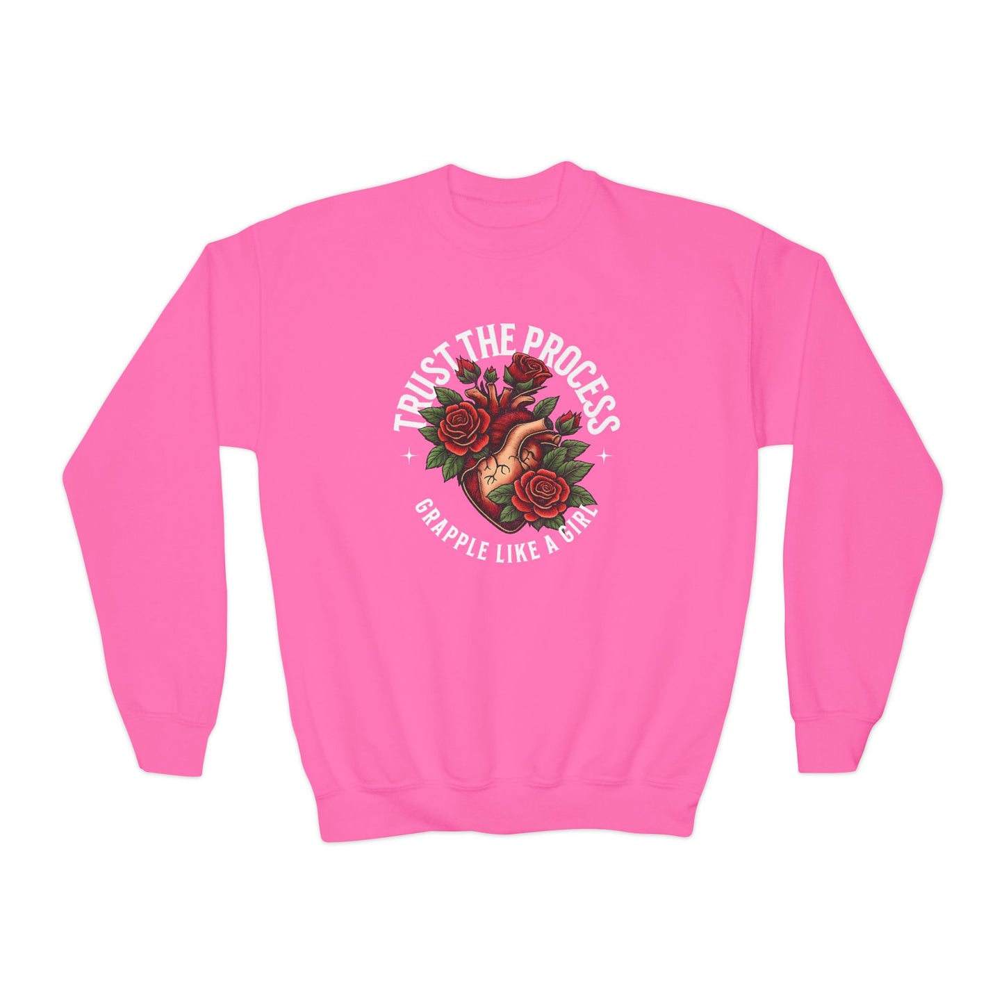 Grapple Like A Girl Youth Crewneck Sweatshirt - Trust the Process