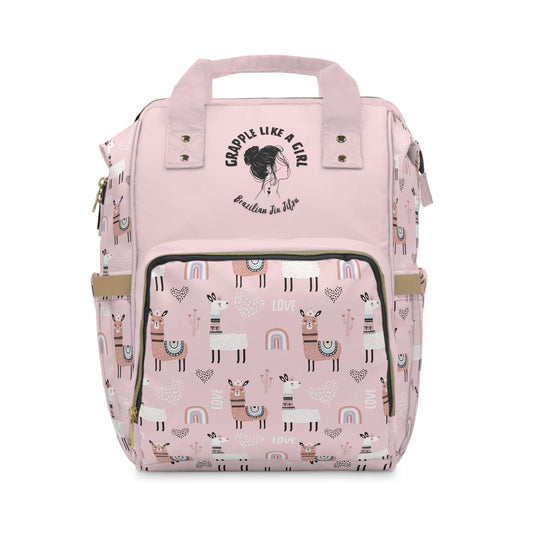 Grapple like a Girl Jiu Jitsu Gear Backpack - Pink Llamas