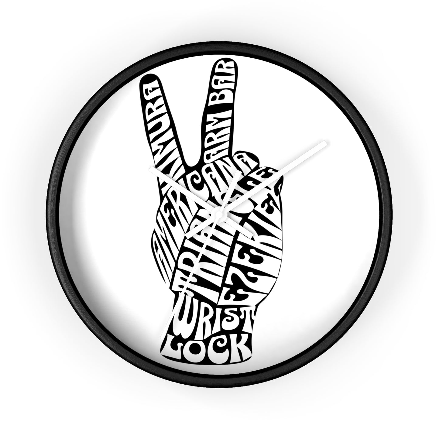 BJJ Submission Peace Sign Wall Clock Gift for Coach or Training Partners