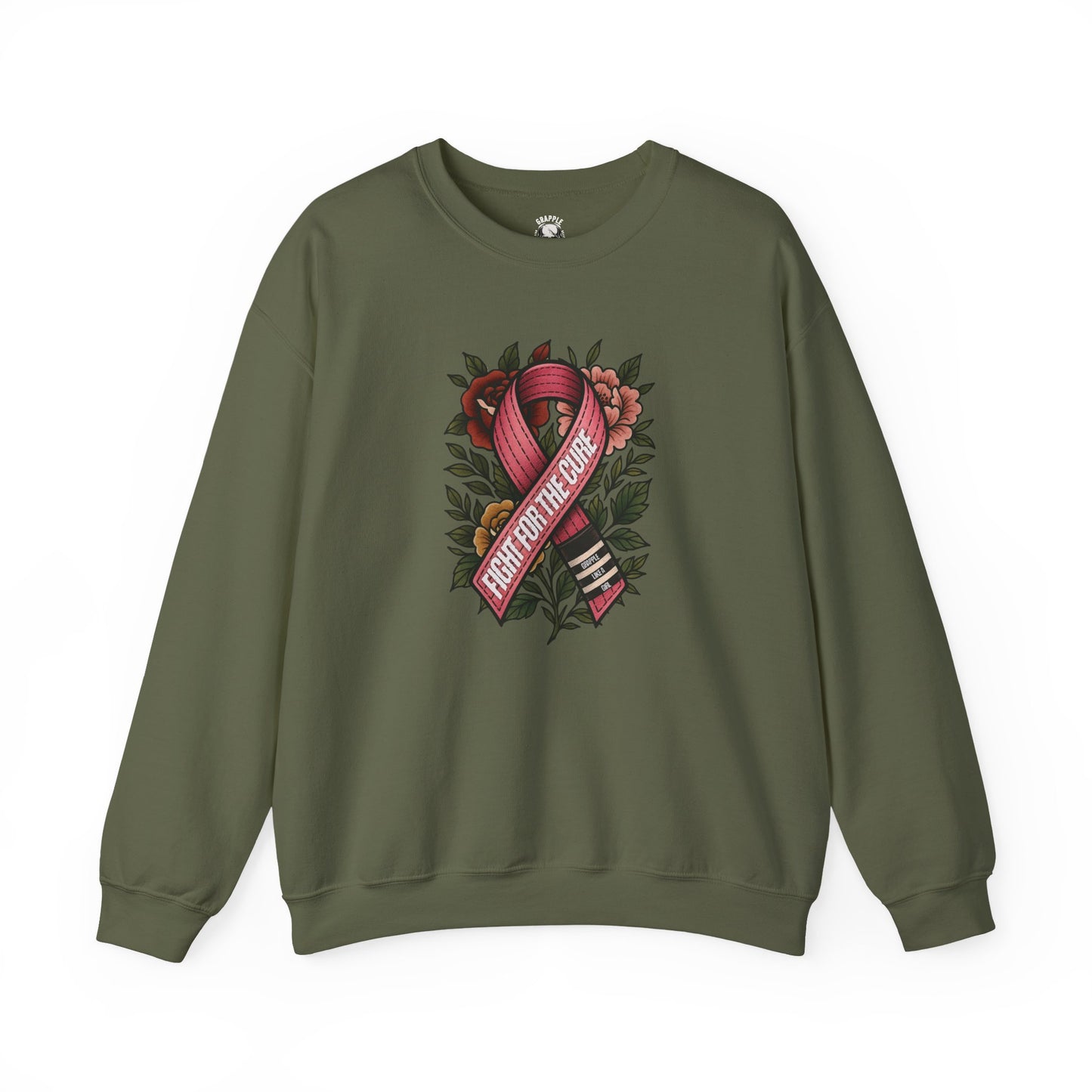 BJJ Women's Sweater Crewneck Sweater - Fight for the Cure, Breast Cancer Awareness
