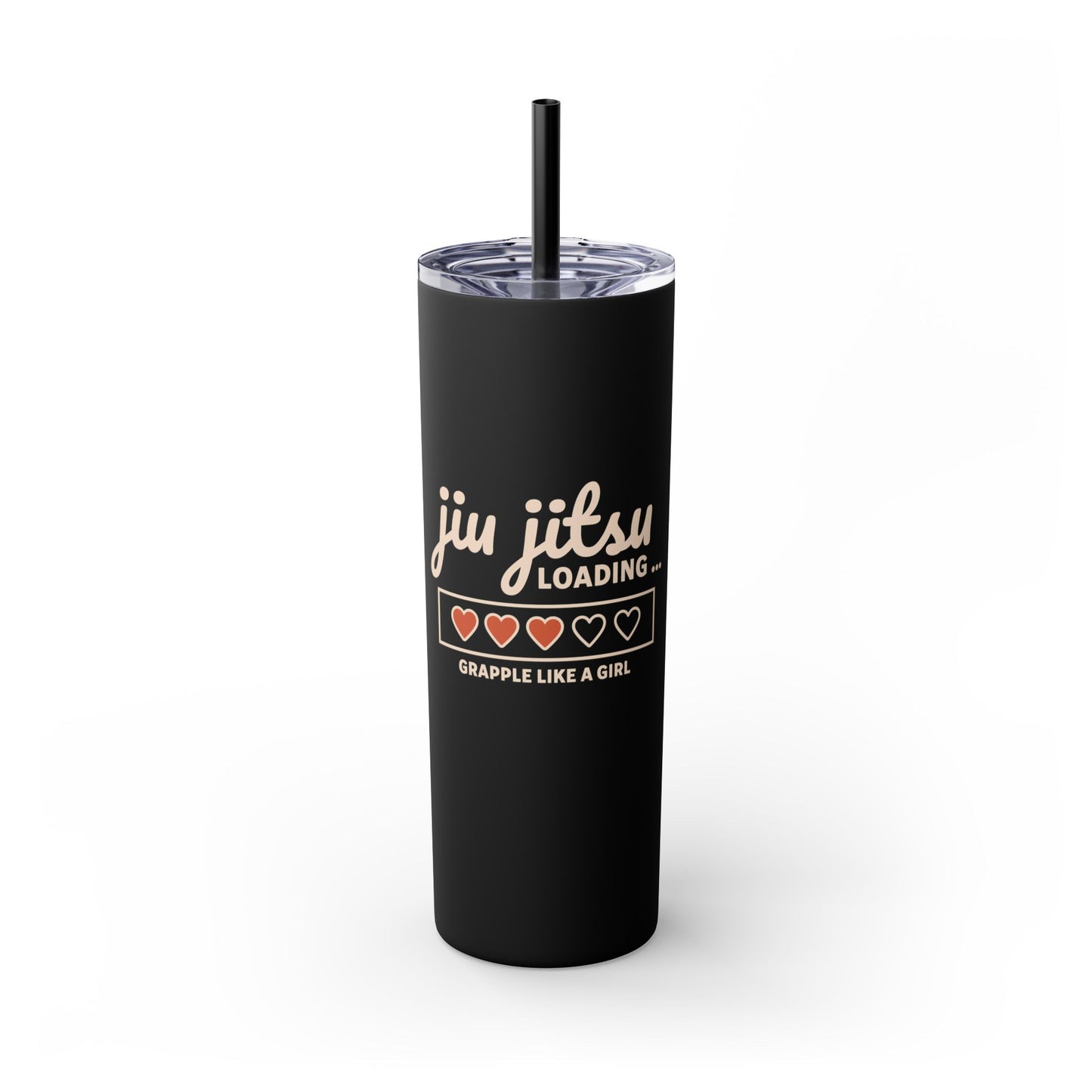 Skinny Tumbler with Straw, 20oz - Jiu Jitsu Loading