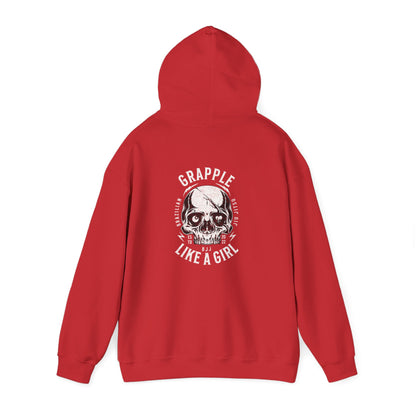 Grapple like a Girl BJJ Hoodie - Violent Little Thing/Skull Logo, cursive font