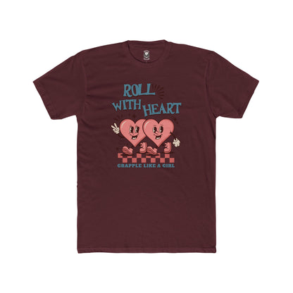 Grapple like a Girl Unisex Cotton T-shirt - Roll with Heart