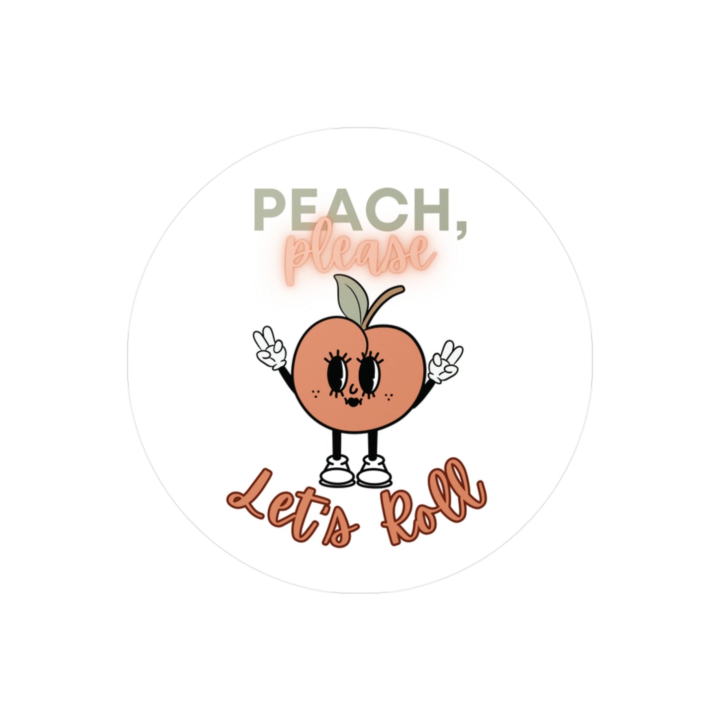 Women's BJJ Jiu Jitsu Peach, Please Let's Roll Kiss-Cut Vinyl Stickers