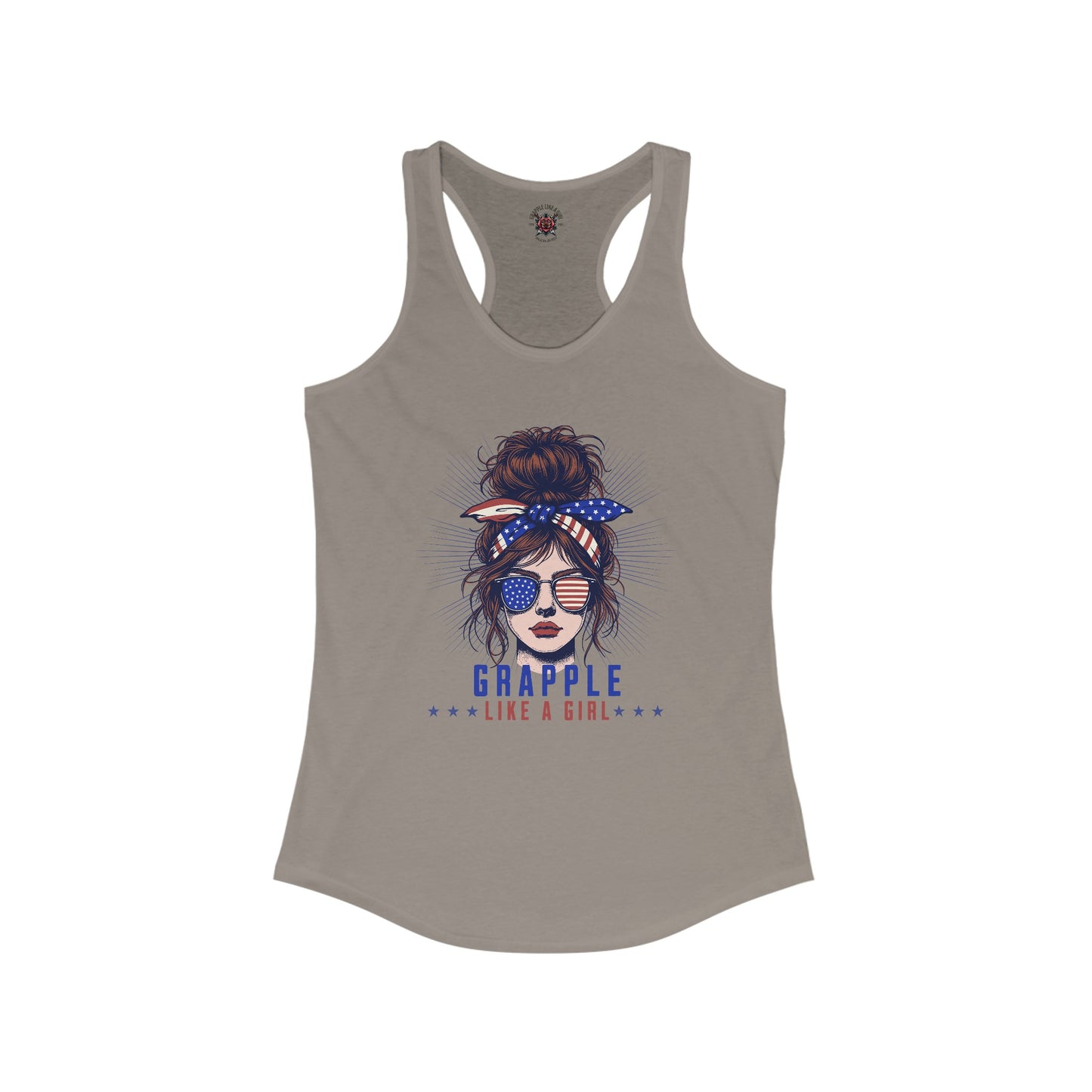 Women's Grapple like a Patriotic Girl BJJ Jiu Jitsu Racerback Tank