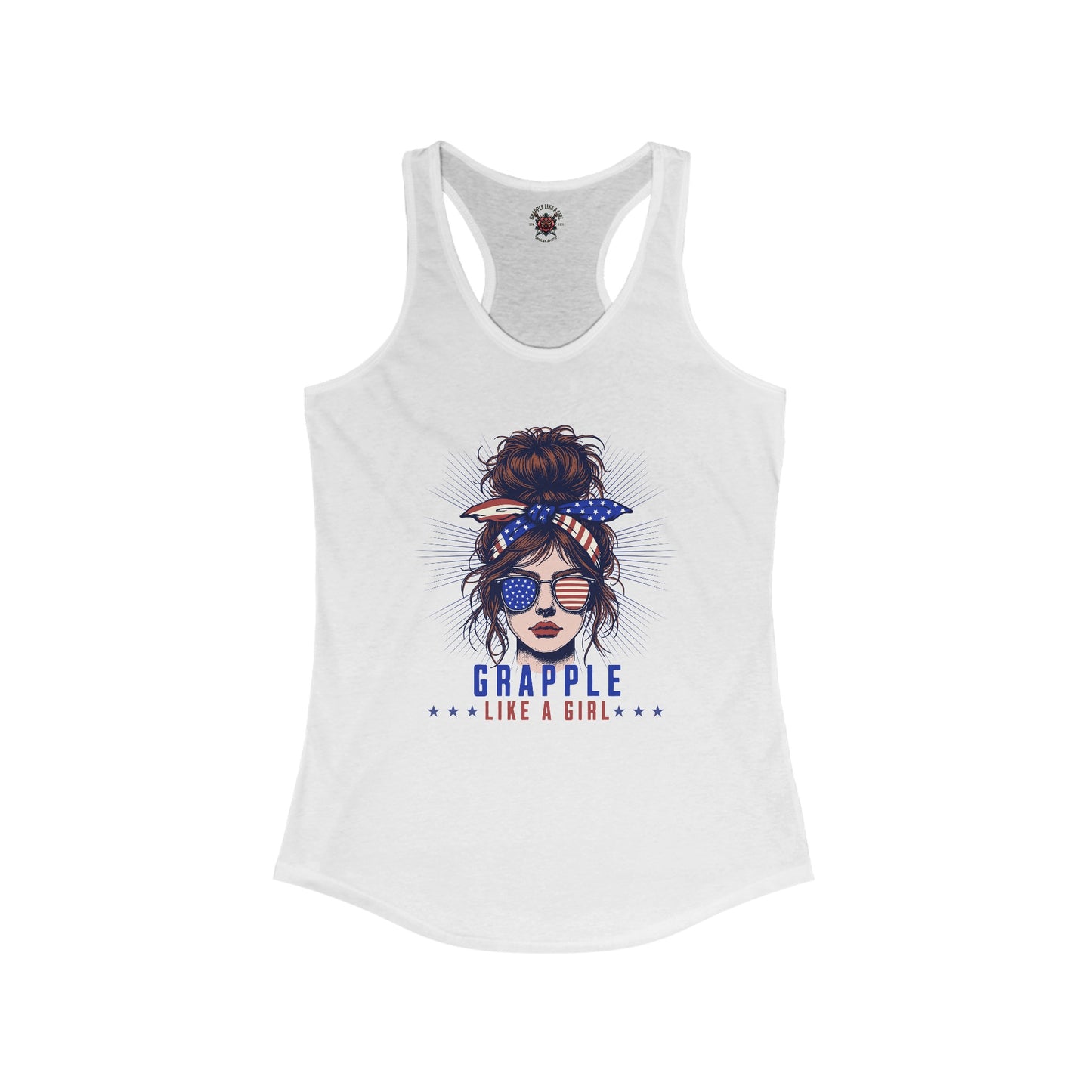 Women's Grapple like a Patriotic Girl BJJ Jiu Jitsu Racerback Tank