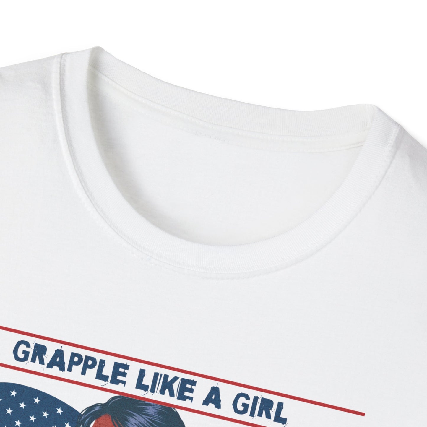 Women's Jiu Jitsu Grapple like a Girl BJJ Americana Queen Patriotic Unisex Softstyle T-Shirt