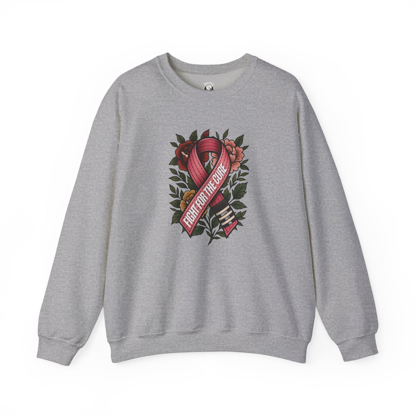 BJJ Women's Sweater Crewneck Sweater - Fight for the Cure, Breast Cancer Awareness