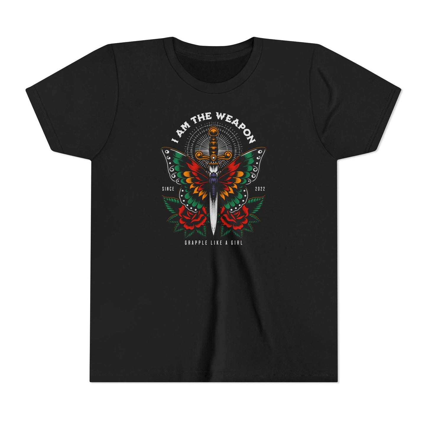 Grapple like a Girl Youth Short Sleeve Tee - I am the weapon