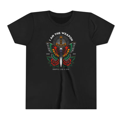 Grapple like a Girl Youth Short Sleeve Tee - I am the weapon