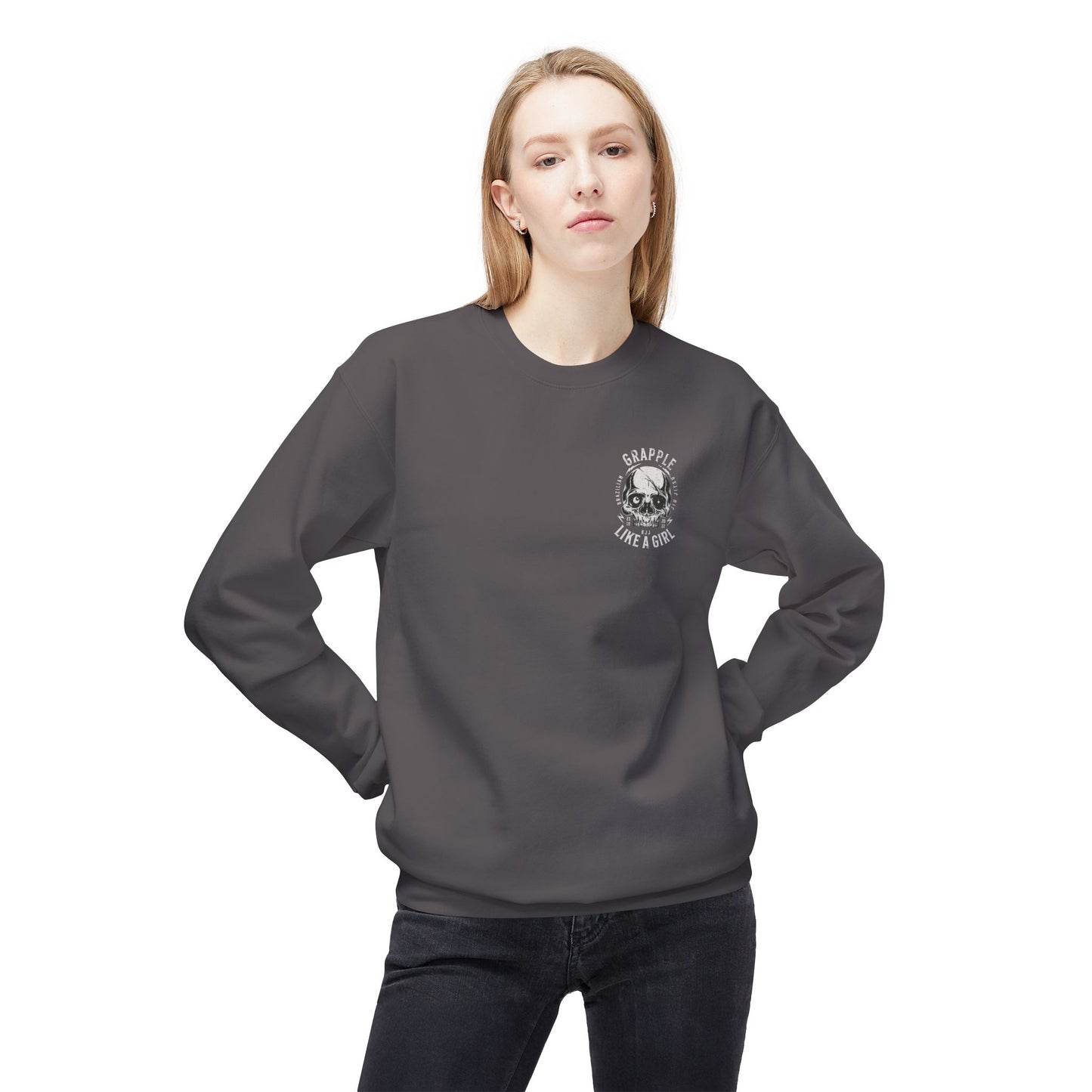 Grapple like a Girl Crewneck Sweatshirt - Heavy AF